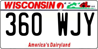 WI license plate 360WJY