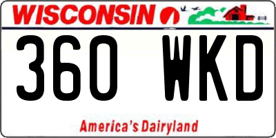 WI license plate 360WKD