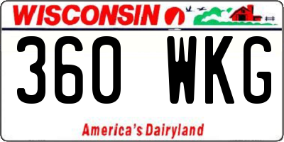 WI license plate 360WKG