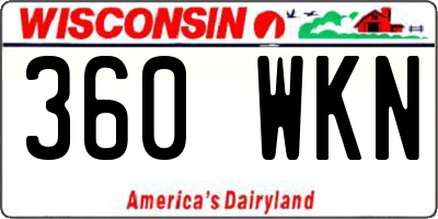 WI license plate 360WKN