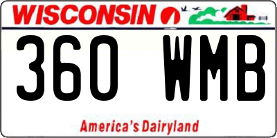 WI license plate 360WMB