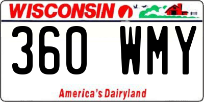 WI license plate 360WMY