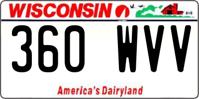 WI license plate 360WVV