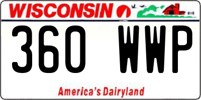 WI license plate 360WWP