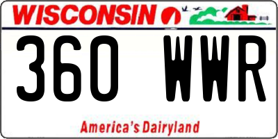 WI license plate 360WWR