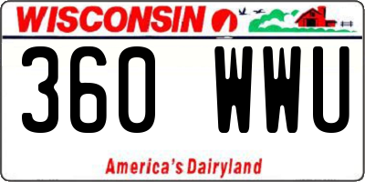 WI license plate 360WWU