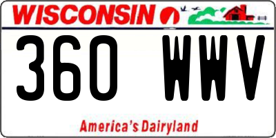 WI license plate 360WWV