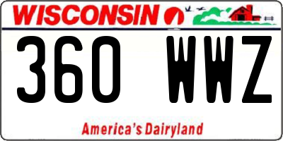 WI license plate 360WWZ