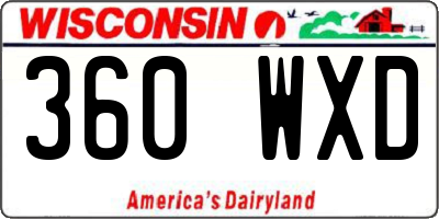 WI license plate 360WXD