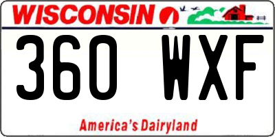WI license plate 360WXF