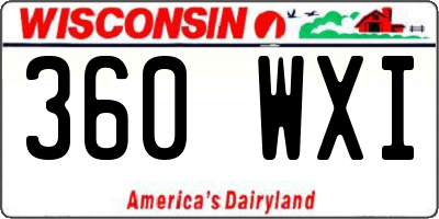 WI license plate 360WXI