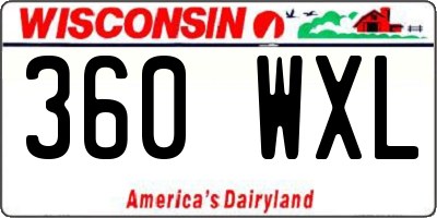 WI license plate 360WXL