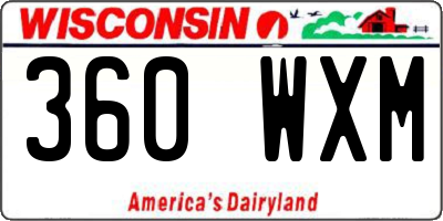 WI license plate 360WXM