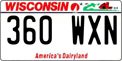 WI license plate 360WXN