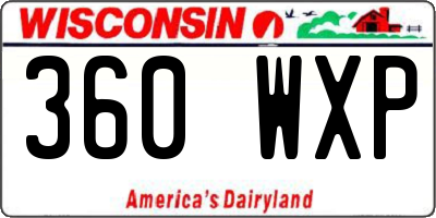 WI license plate 360WXP