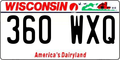 WI license plate 360WXQ