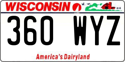 WI license plate 360WYZ