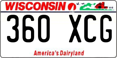WI license plate 360XCG