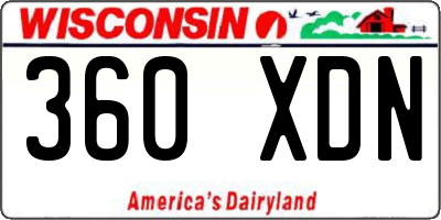 WI license plate 360XDN