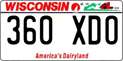 WI license plate 360XDO
