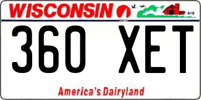 WI license plate 360XET