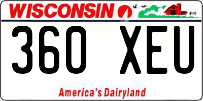 WI license plate 360XEU