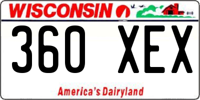 WI license plate 360XEX