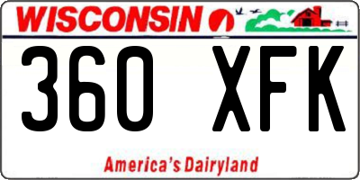 WI license plate 360XFK