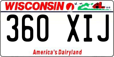 WI license plate 360XIJ