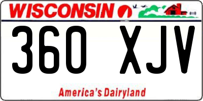 WI license plate 360XJV