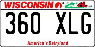 WI license plate 360XLG