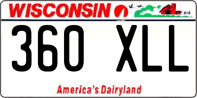WI license plate 360XLL