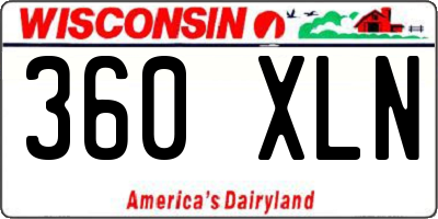 WI license plate 360XLN