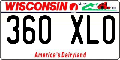WI license plate 360XLO