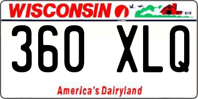 WI license plate 360XLQ