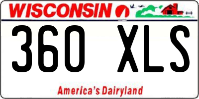 WI license plate 360XLS