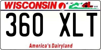 WI license plate 360XLT