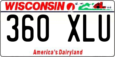WI license plate 360XLU