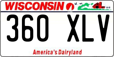 WI license plate 360XLV