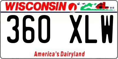WI license plate 360XLW