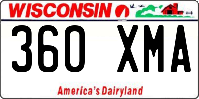 WI license plate 360XMA