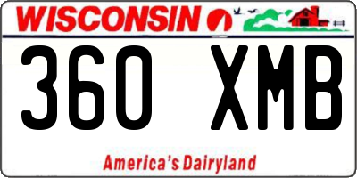 WI license plate 360XMB