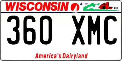 WI license plate 360XMC