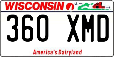 WI license plate 360XMD
