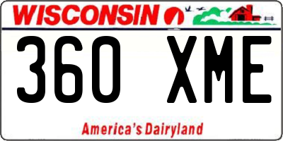 WI license plate 360XME