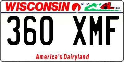 WI license plate 360XMF