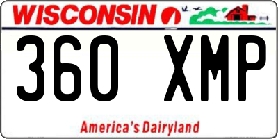 WI license plate 360XMP