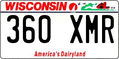 WI license plate 360XMR