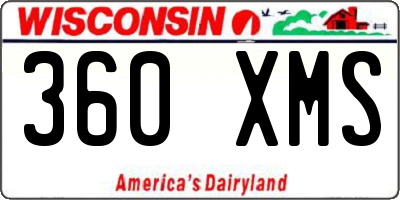 WI license plate 360XMS