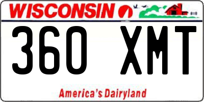 WI license plate 360XMT